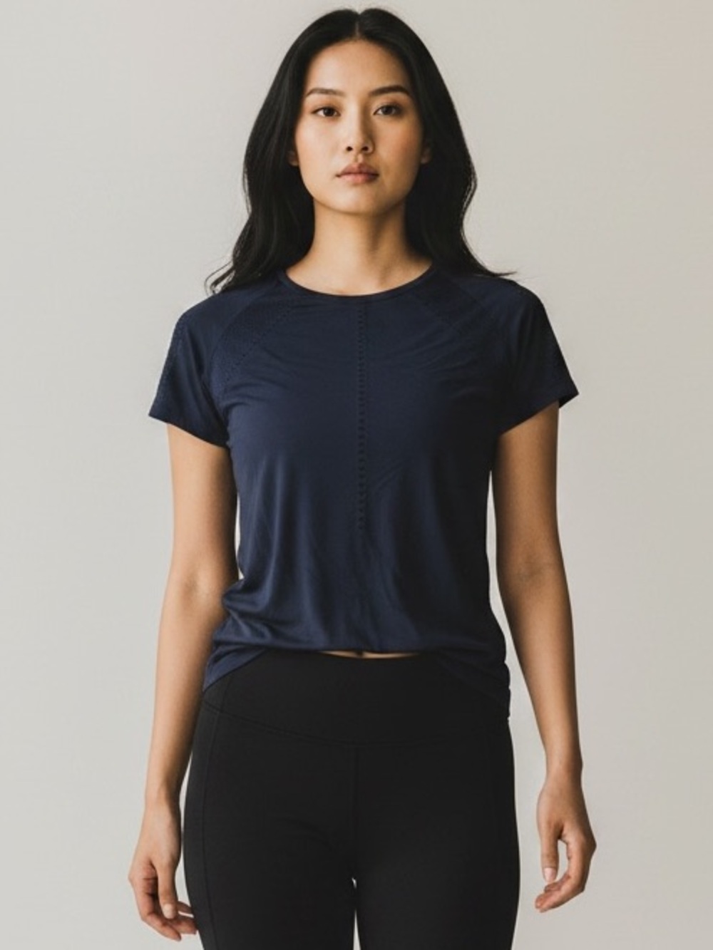 Athleta Black Short-Sleeve Performance Tee